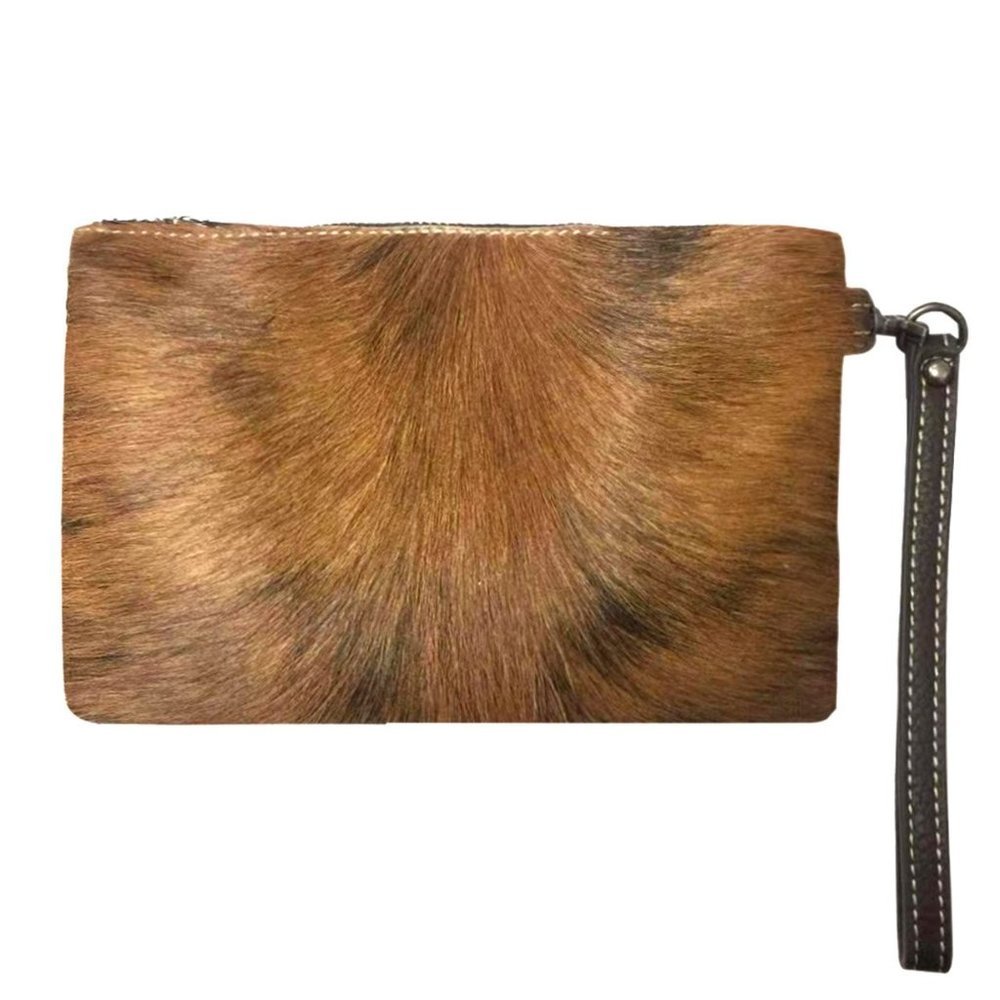 Hair-On Cowhide Clutch Crossbody Purse